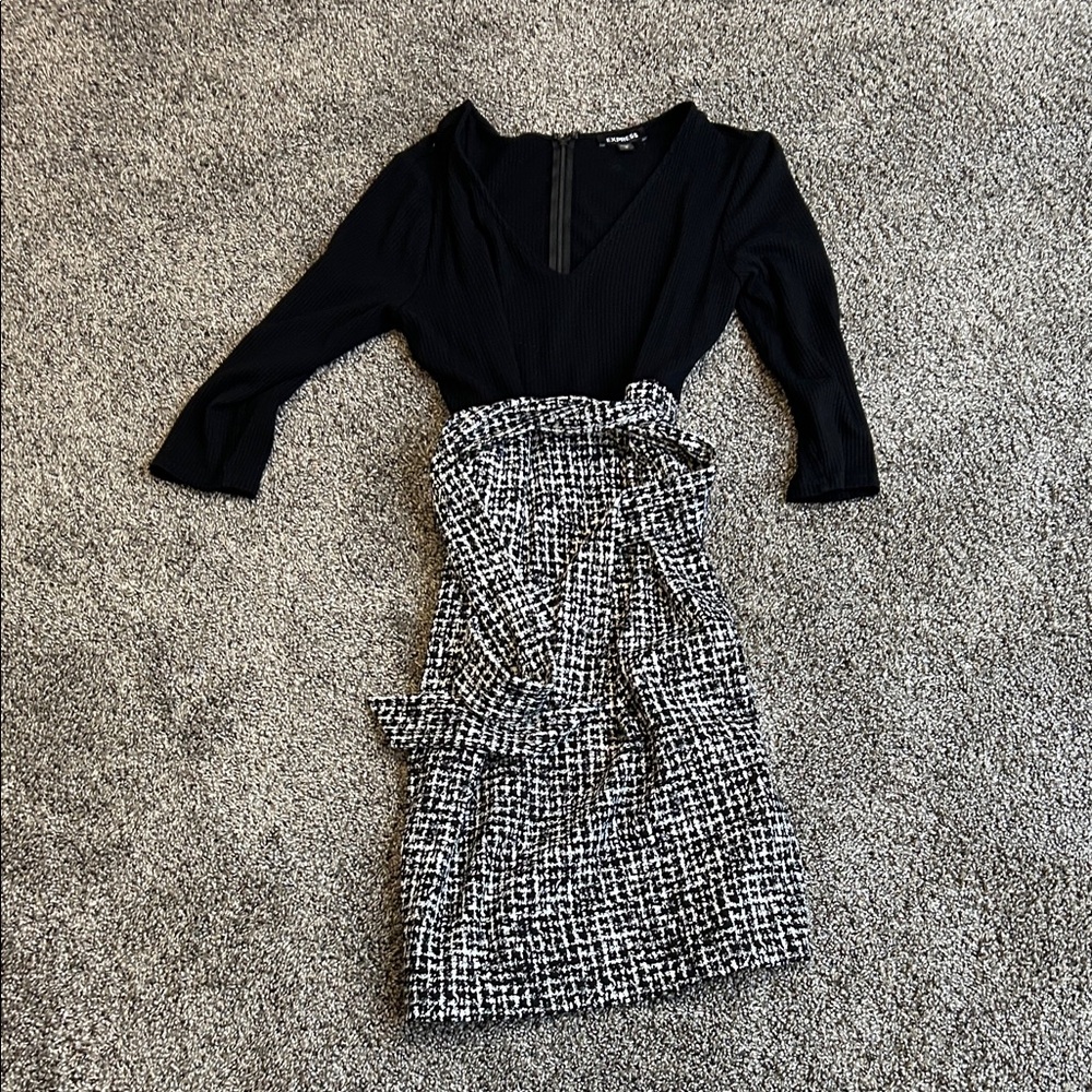 Express Black Ribbed Top